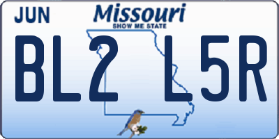 MO license plate BL2L5R