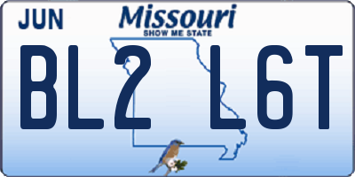 MO license plate BL2L6T