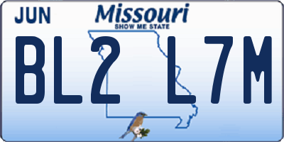 MO license plate BL2L7M