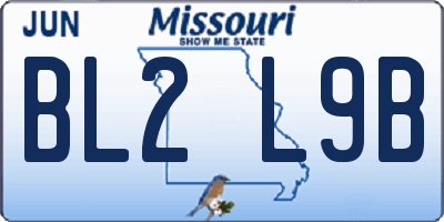 MO license plate BL2L9B