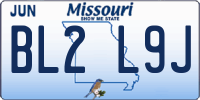 MO license plate BL2L9J