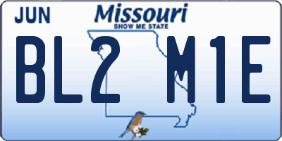 MO license plate BL2M1E
