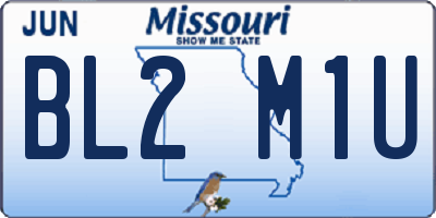 MO license plate BL2M1U