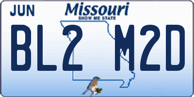 MO license plate BL2M2D