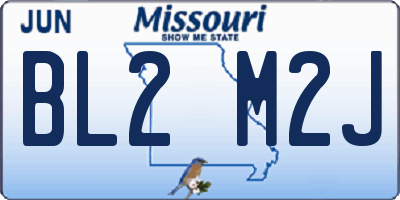 MO license plate BL2M2J