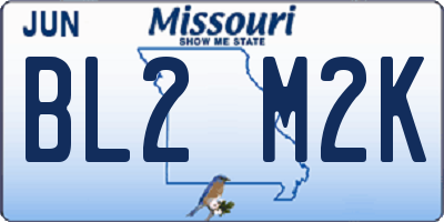 MO license plate BL2M2K