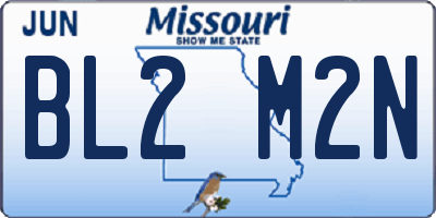 MO license plate BL2M2N
