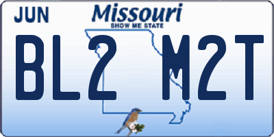 MO license plate BL2M2T