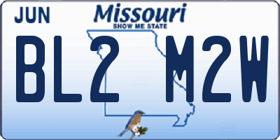 MO license plate BL2M2W