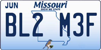 MO license plate BL2M3F