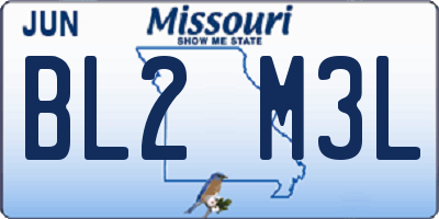 MO license plate BL2M3L