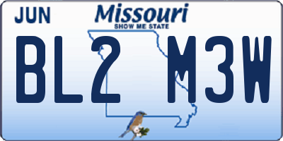 MO license plate BL2M3W