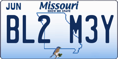 MO license plate BL2M3Y