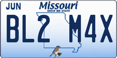 MO license plate BL2M4X
