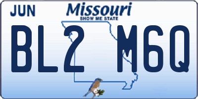 MO license plate BL2M6Q