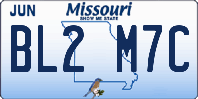 MO license plate BL2M7C