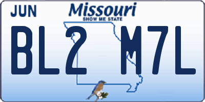 MO license plate BL2M7L