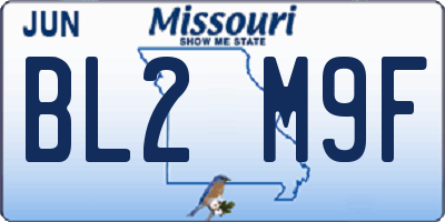 MO license plate BL2M9F