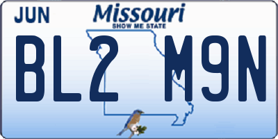 MO license plate BL2M9N