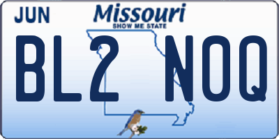 MO license plate BL2N0Q