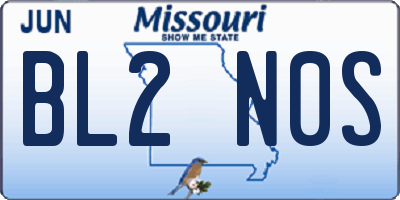 MO license plate BL2N0S