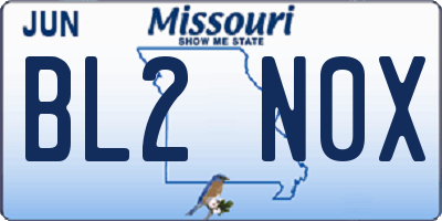 MO license plate BL2N0X