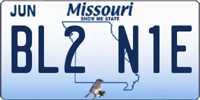 MO license plate BL2N1E