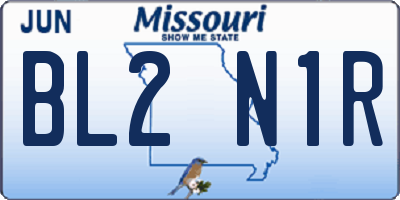 MO license plate BL2N1R