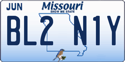 MO license plate BL2N1Y