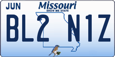 MO license plate BL2N1Z