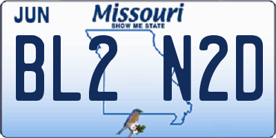MO license plate BL2N2D
