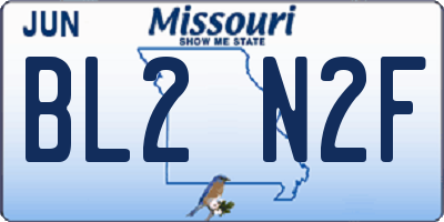 MO license plate BL2N2F