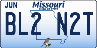 MO license plate BL2N2T