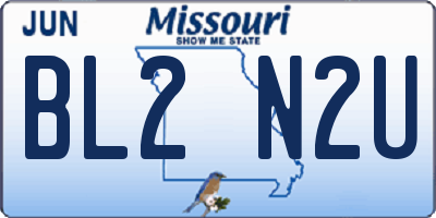MO license plate BL2N2U
