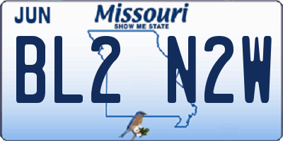 MO license plate BL2N2W