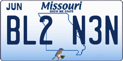 MO license plate BL2N3N