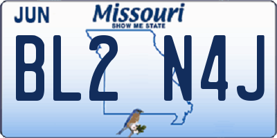 MO license plate BL2N4J