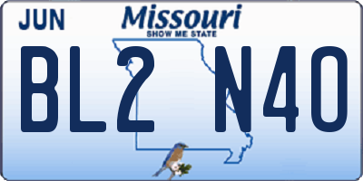 MO license plate BL2N4O