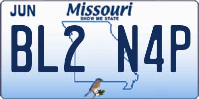 MO license plate BL2N4P