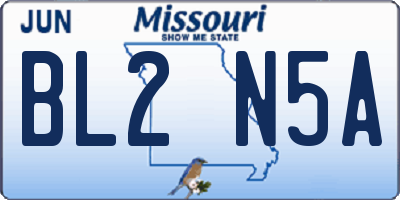 MO license plate BL2N5A