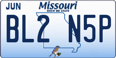 MO license plate BL2N5P