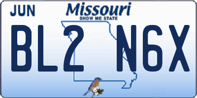 MO license plate BL2N6X