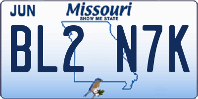 MO license plate BL2N7K