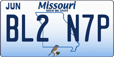 MO license plate BL2N7P