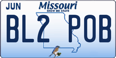 MO license plate BL2P0B