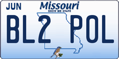 MO license plate BL2P0L