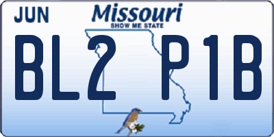 MO license plate BL2P1B