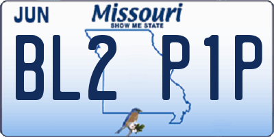 MO license plate BL2P1P