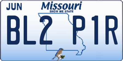 MO license plate BL2P1R