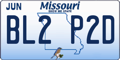 MO license plate BL2P2D